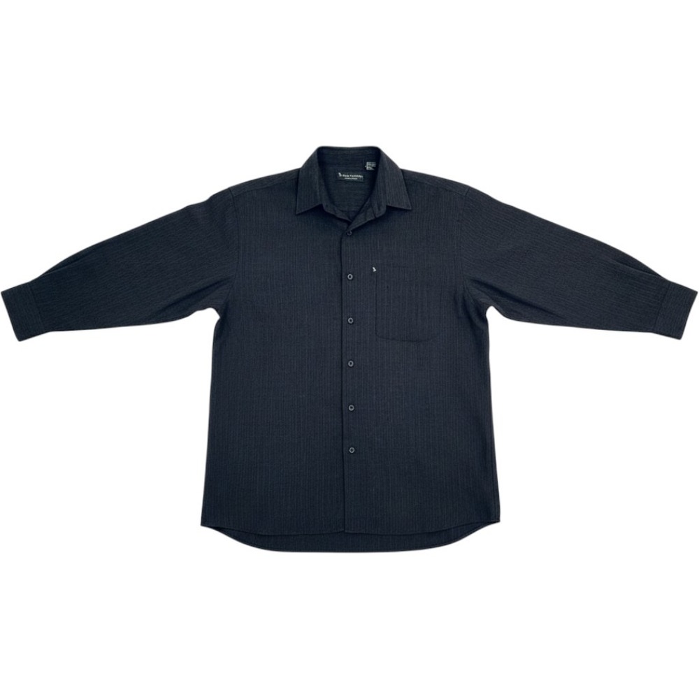 Bert Pulitzer Mens Button Down Shirt Gray Grid Pattern Collector's Edition M